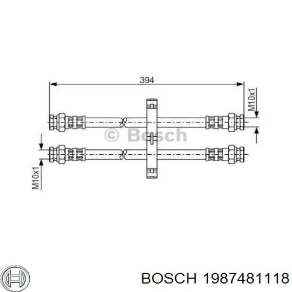 Задний тормозной шланг 1987481118 Bosch