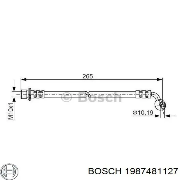 1987481127 Bosch шланг тормозной задний левый