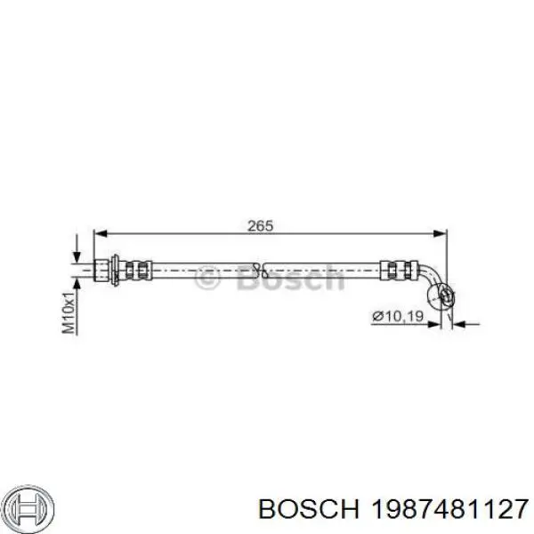 Шланг тормозной задний, левый Bosch 1987481127 цена, от 10.49 USD