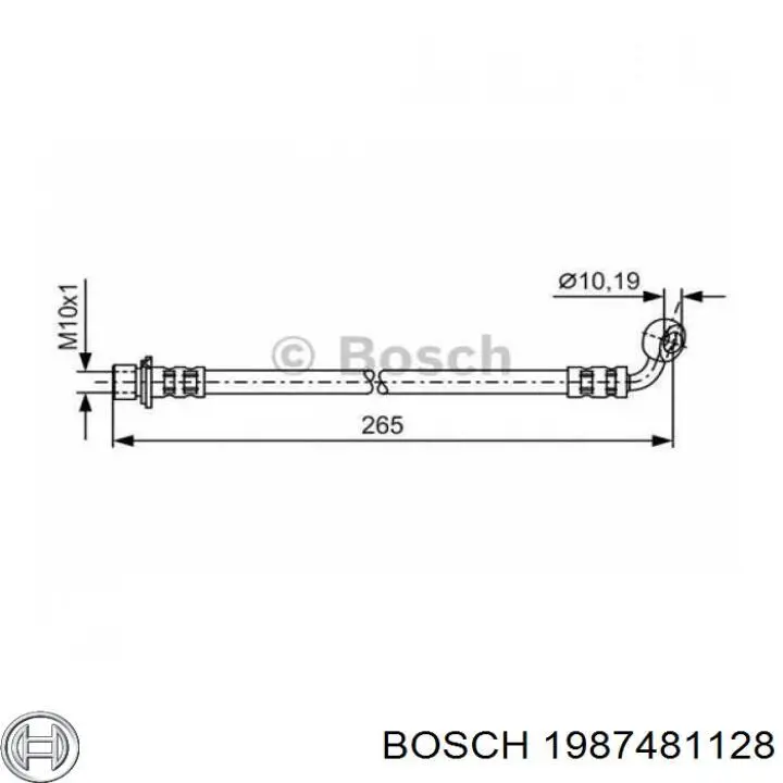 1 987 481 128 Bosch шланг тормозной задний правый