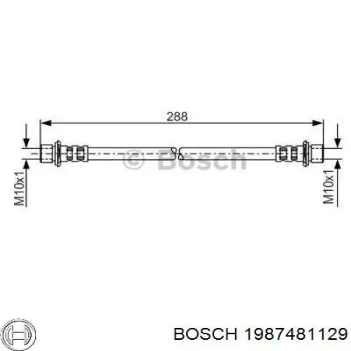 1987481129 Bosch шланг тормозной передний