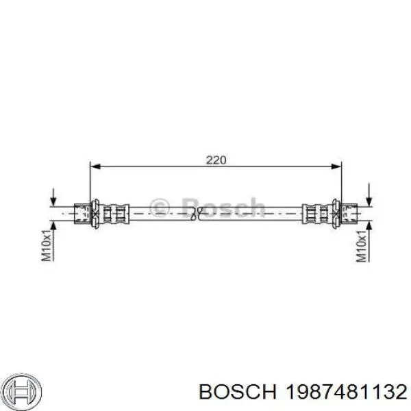 Задний тормозной шланг 1987481132 Bosch