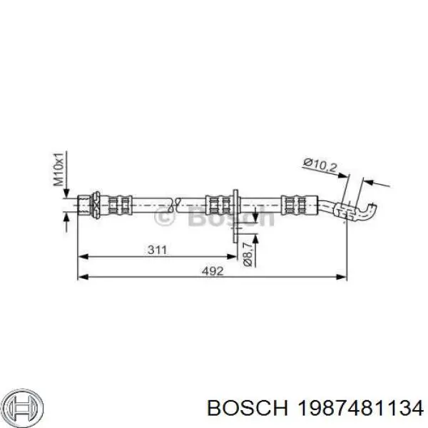 Шланг тормозной передний 9004922168000 Daihatsu