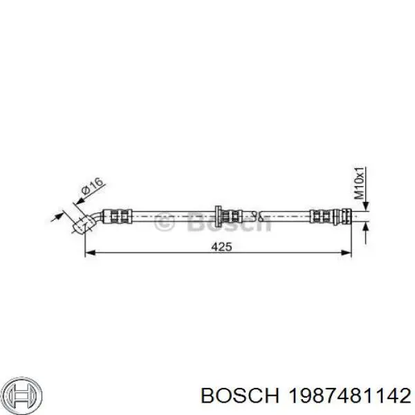 1987481142 Bosch шланг тормозной задний правый
