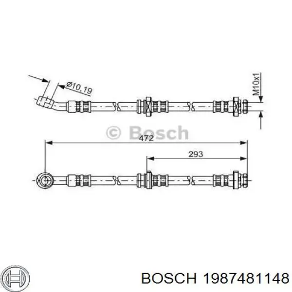 Шланг тормозной передний 1987481148 Bosch