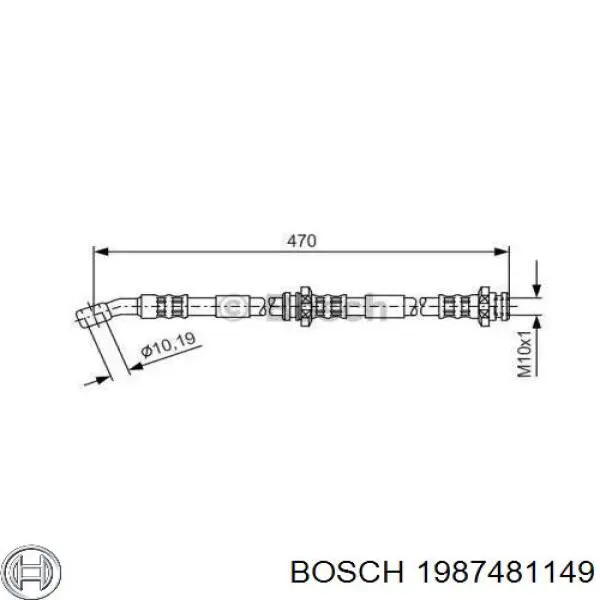 Шланг тормозной передний 1987481149 Bosch