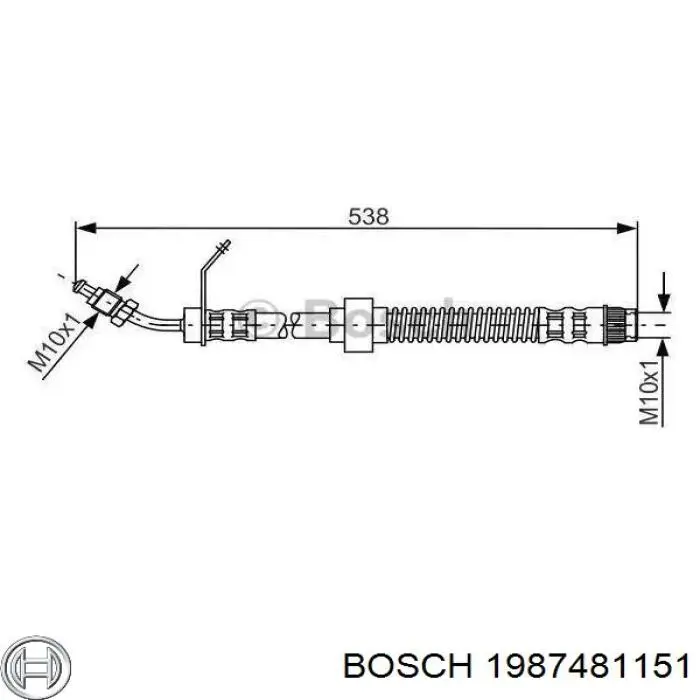 Шланг тормозной передний 1987481151 Bosch