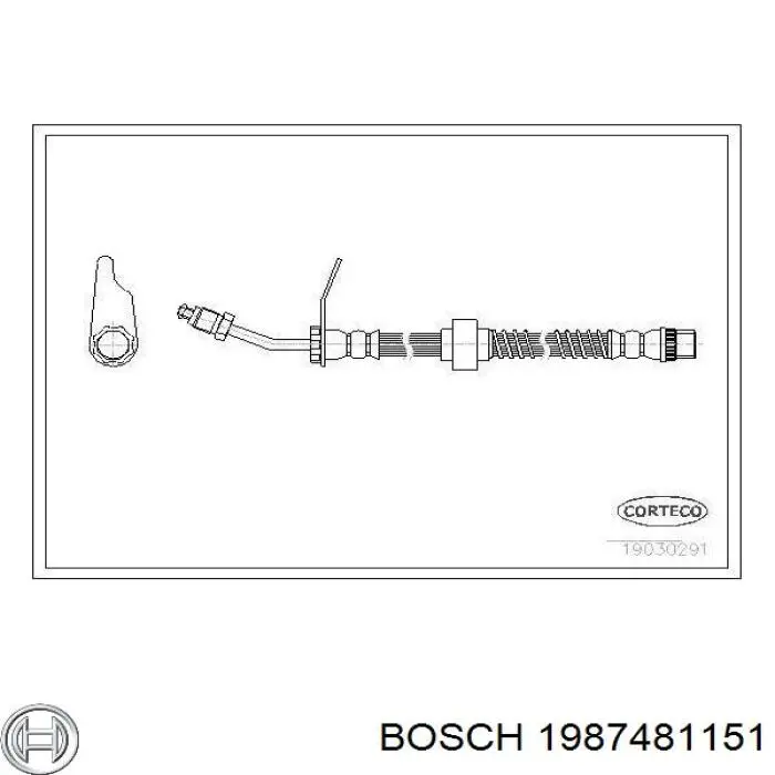 Шланг тормозной передний Bosch 1987481151 цена, от 16.58 USD