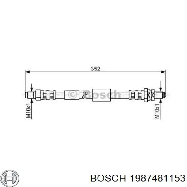 1987481153 Bosch шланг тормозной задний