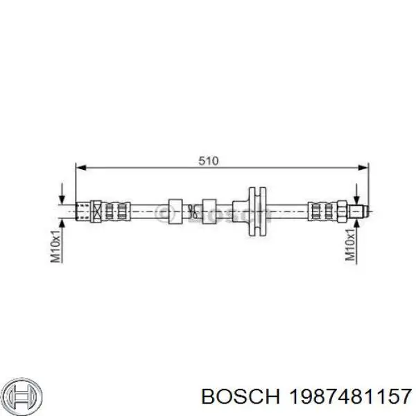 Шланг тормозной передний Bosch 1987481157 цена, от 13.33 USD