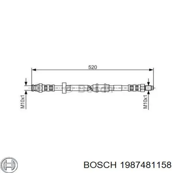 Шланг тормозной передний 1987481158 Bosch