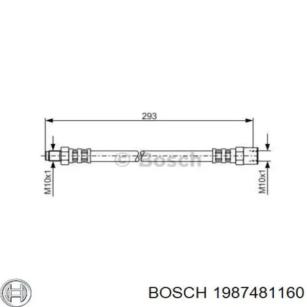 Задний тормозной шланг 1987481160 Bosch