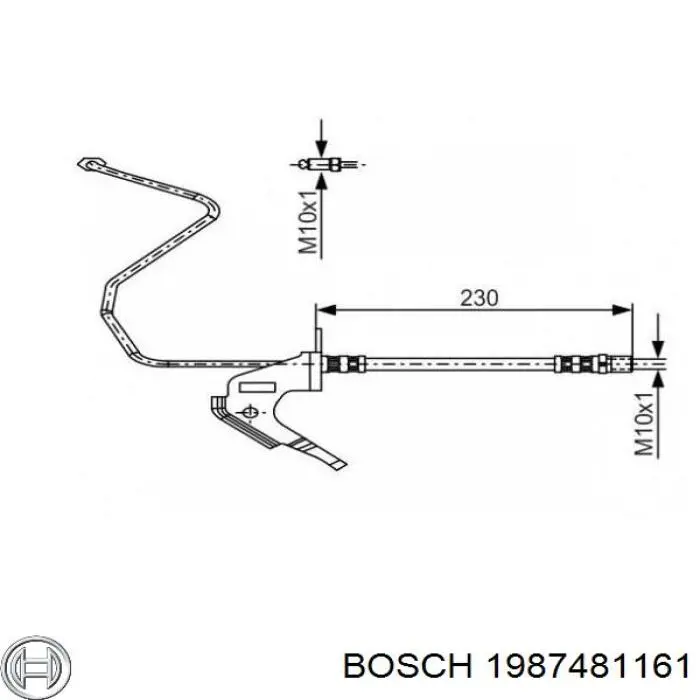 Шланг тормозной задний левый Bosch 1987481161