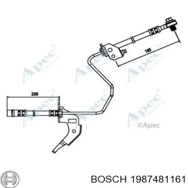 1987481161 Bosch Шланг тормозной задний левый