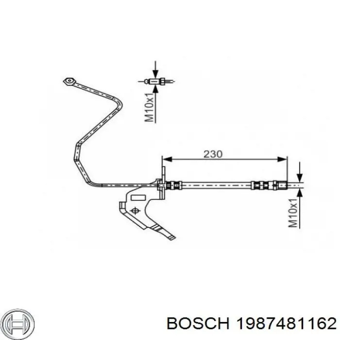 Шланг тормозной задний, правый Bosch 1987481162 цена, от 18.56 USD