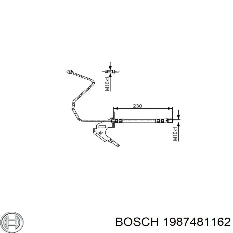 1987481162 Bosch шланг тормозной задний правый