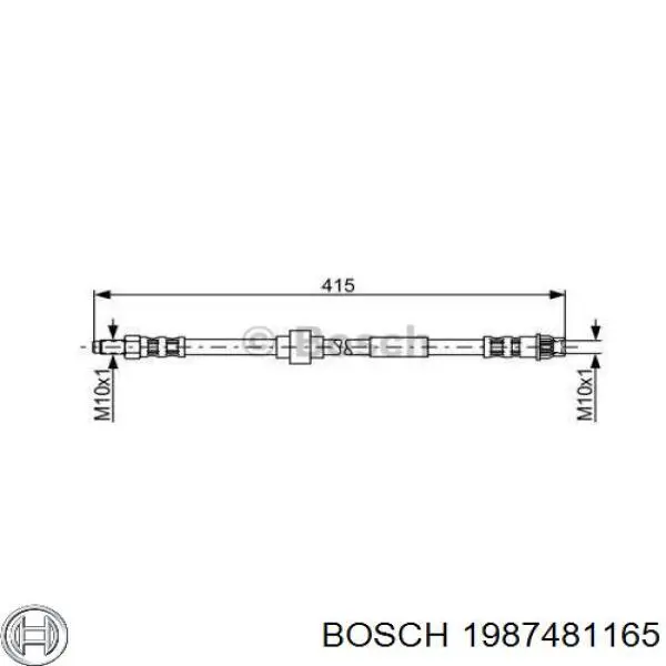 Шланг гальмівний передній 1987481165 Bosch