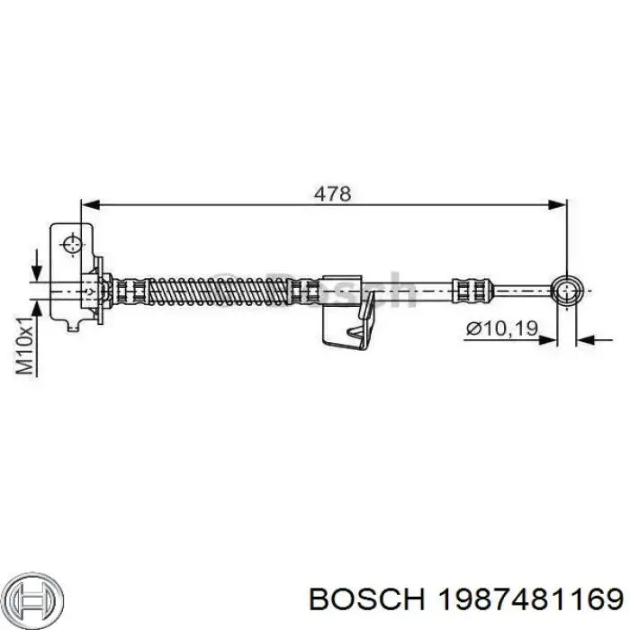 1987481169 Bosch шланг тормозной передний левый