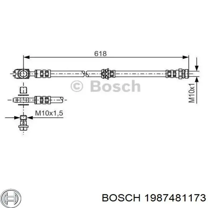 1987481173 Bosch шланг тормозной передний