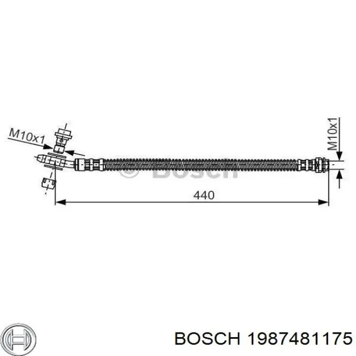 Шланг тормозной задний Bosch 1987481175