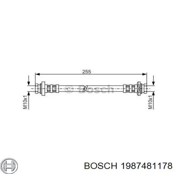 Задний тормозной шланг 1987481178 Bosch