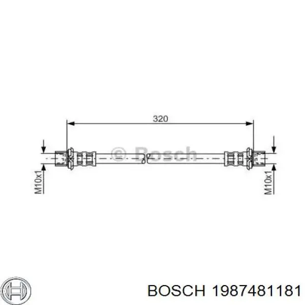 Шланг тормозной задний Bosch 1987481181
