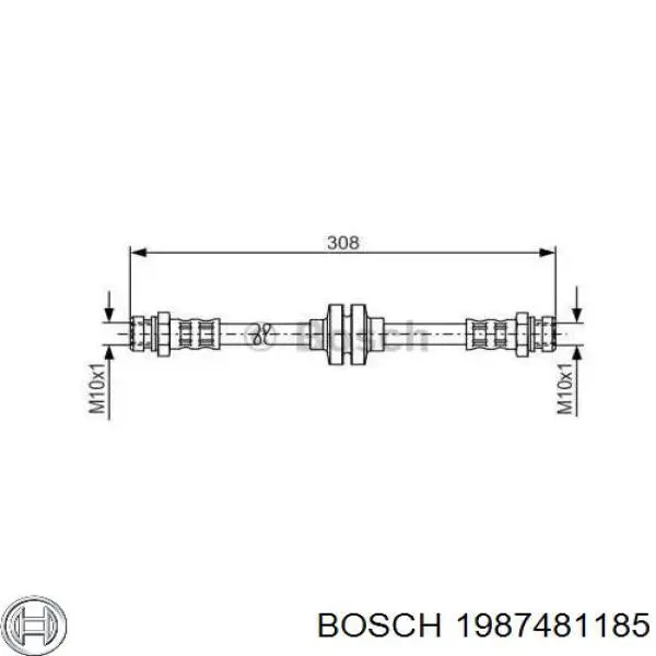 Задний тормозной шланг 1987481185 Bosch