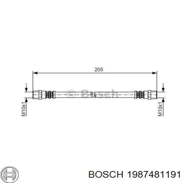 1987481191 Bosch шланг тормозной задний