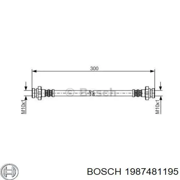 Шланг тормозной передний 1987481195 Bosch