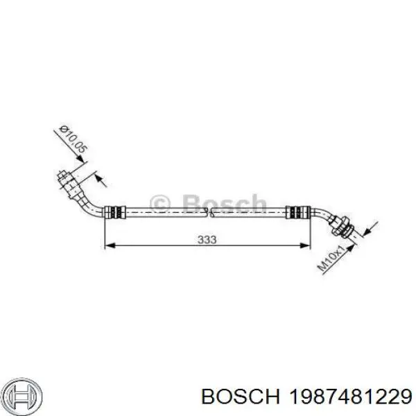 Шланг тормозной передний левый 1987481229 Bosch