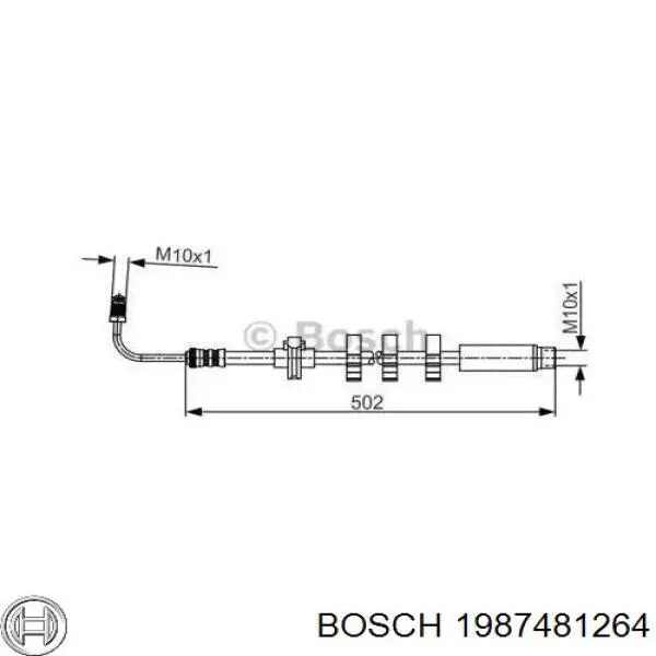 Задний тормозной шланг 1987481264 Bosch