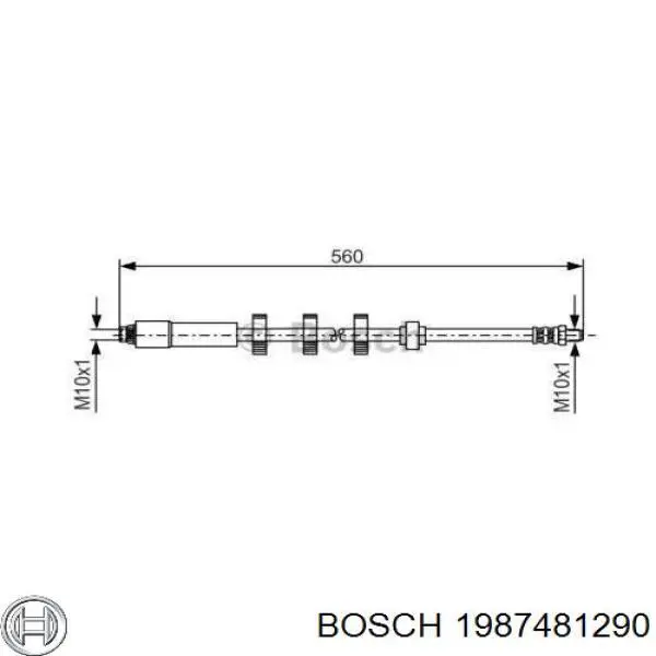 1987481290 Bosch шланг тормозной передний