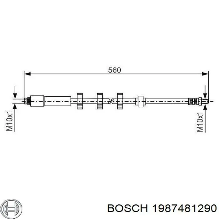 Latiguillo de freno delantero 1987481290 Bosch