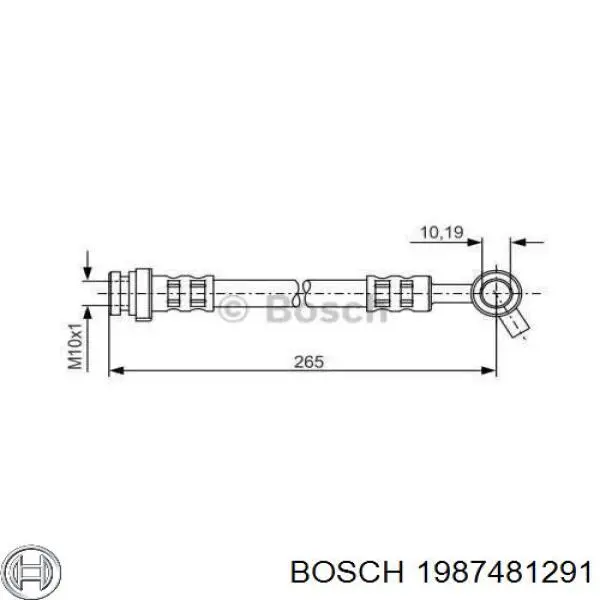 1987481291 Bosch шланг тормозной передний левый
