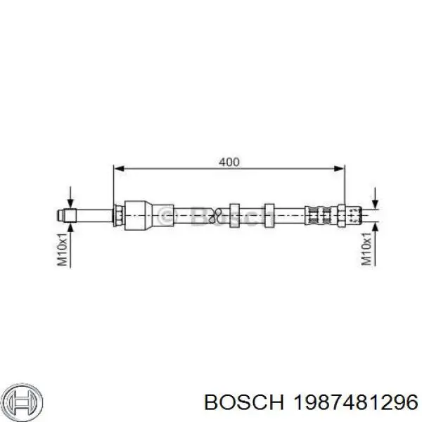 1987481296 Bosch шланг тормозной передний