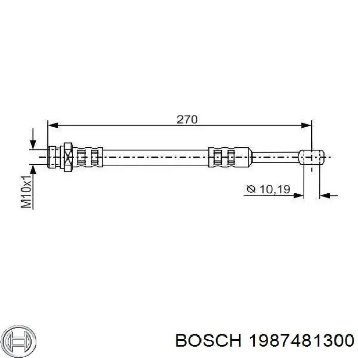 Купить 1987481300 Bosch Задний тормозной шланг