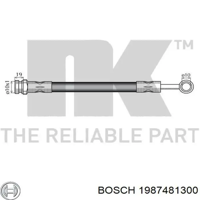 Задний тормозной шланг 1987481300 Bosch