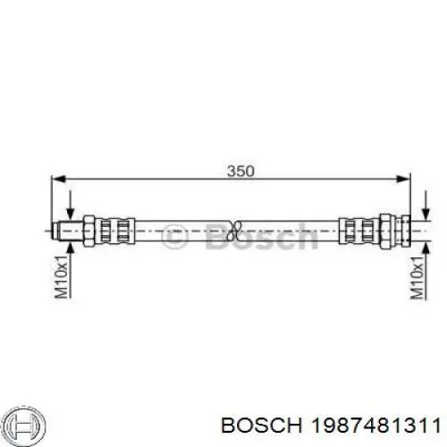 Задний тормозной шланг 1987481311 Bosch