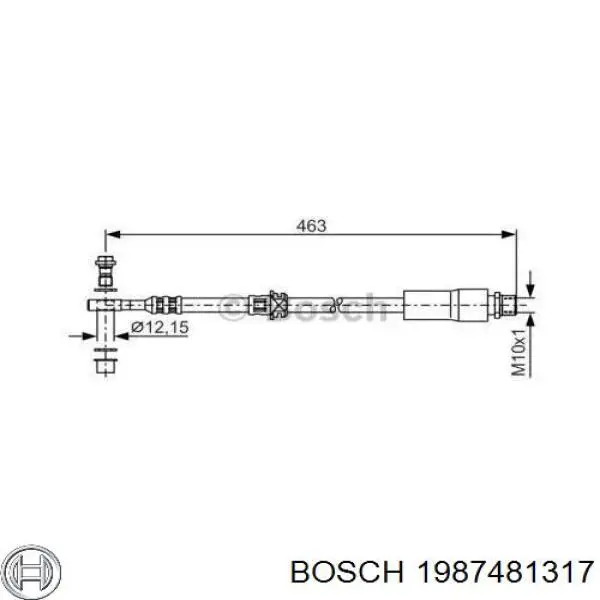 Шланг тормозной передний 13220812 Opel