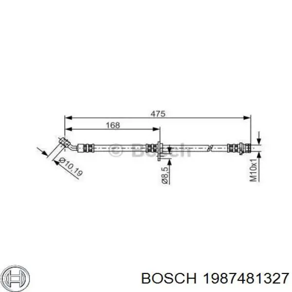 1987481327 Bosch шланг тормозной задний левый