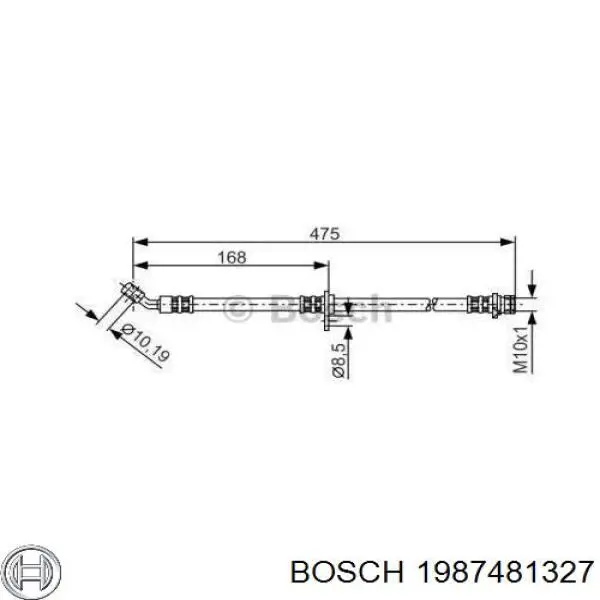 1987481327 Bosch Шланг тормозной задний левый