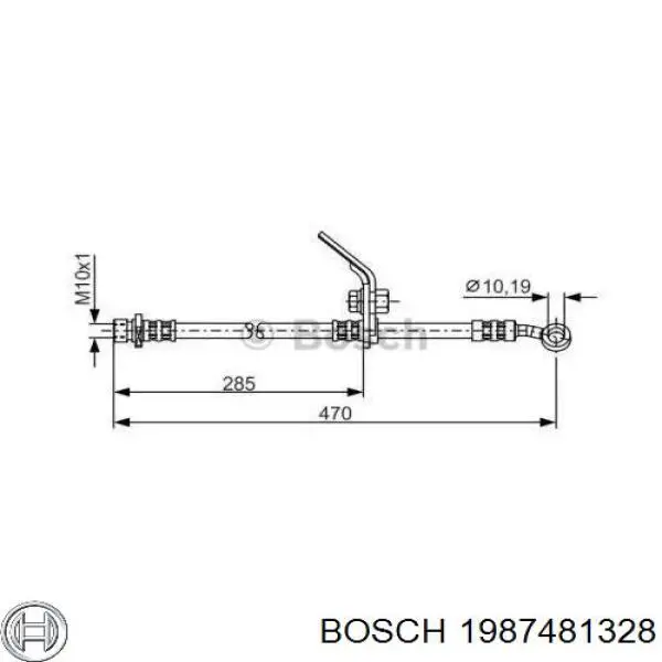 Шланг тормозной передний 1987481328 Bosch