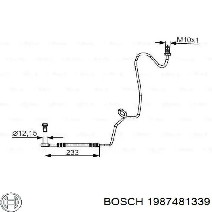 Шланг тормозной задний правый Bosch 1987481339
