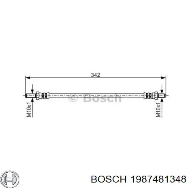 Задний тормозной шланг 1987481348 Bosch