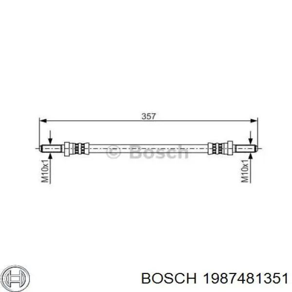 Задний тормозной шланг 1987481351 Bosch