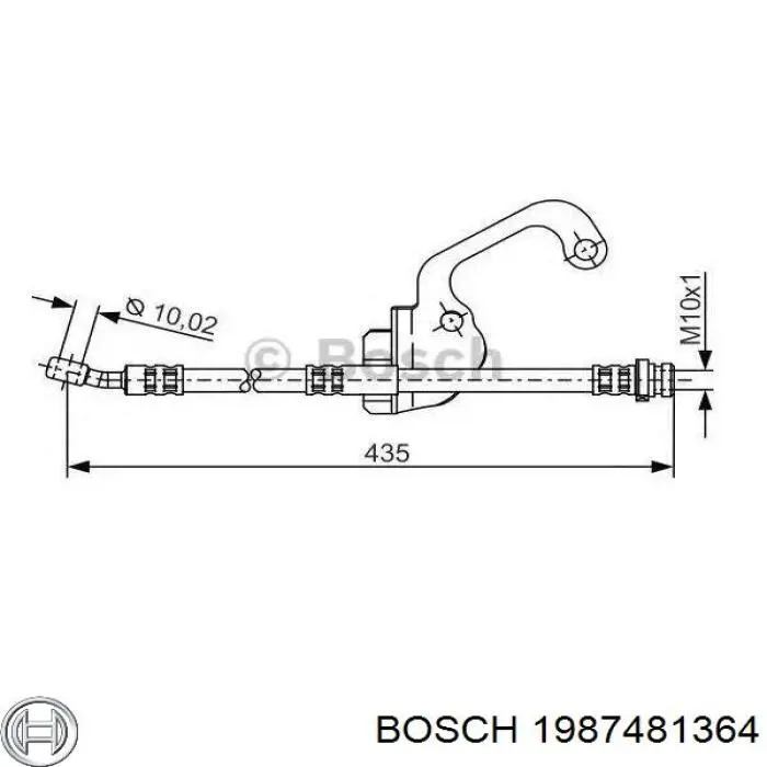 Шланг тормозной передний правый 1987481364 Bosch