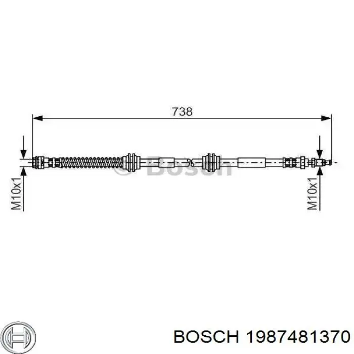 Шланг тормозной передний 1987481370 Bosch