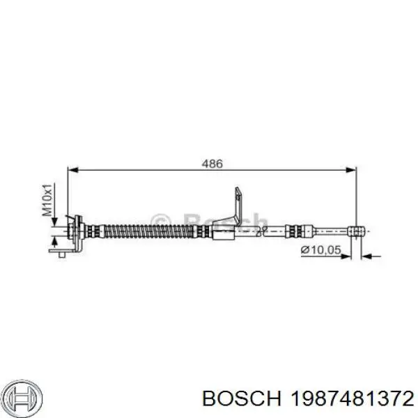 1987481372 Bosch шланг тормозной передний правый