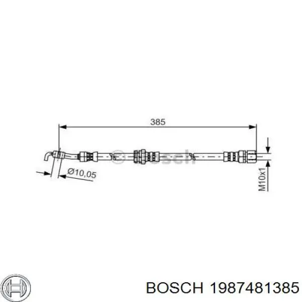 Шланг тормозной задний левый 1987481385 Bosch