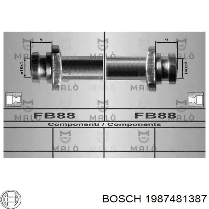 Купить 1987481387 Bosch Задний тормозной шланг